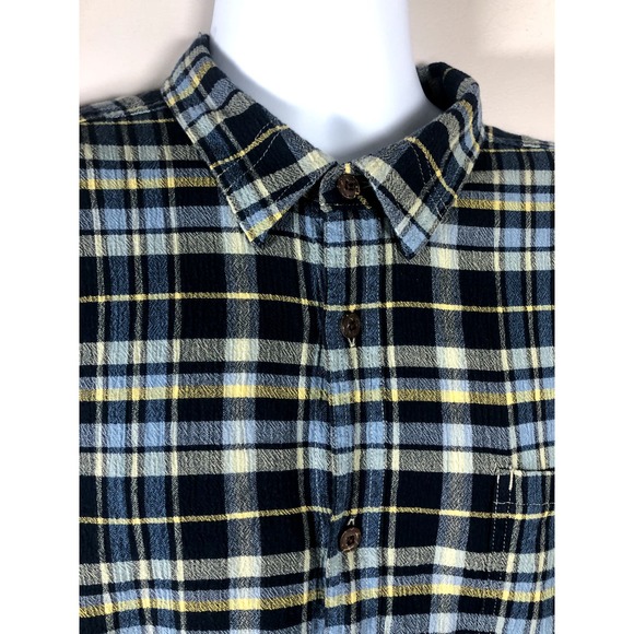 Patagonia Men's Short Sleeve Button Down Shirt Size XL Organic Cotton Blue Plaid - Picture 5 of 15